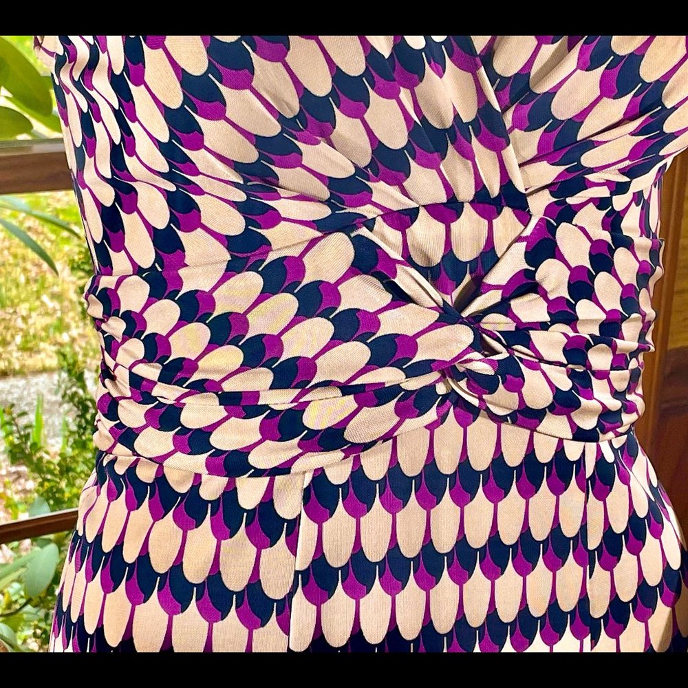 ⭐️HP⭐️NANETTE LEPORE▪️Retro Abstract Tea Midi Dress - Picture 5 of 7